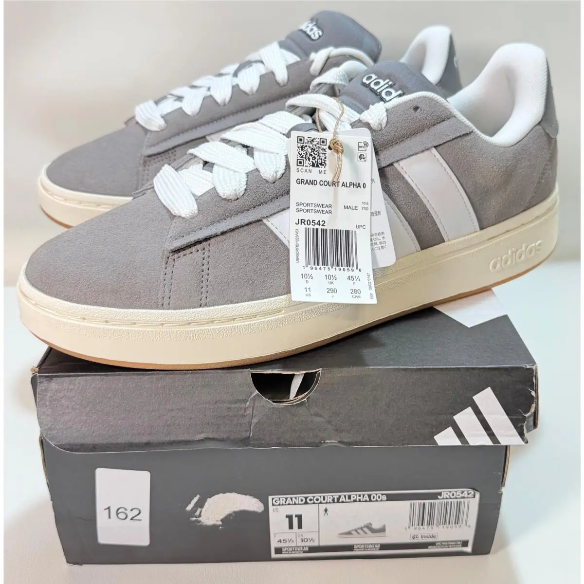 Adidas shoes - adidas Grand Court - Grand Court - Grey / Cloud White / Gum 6