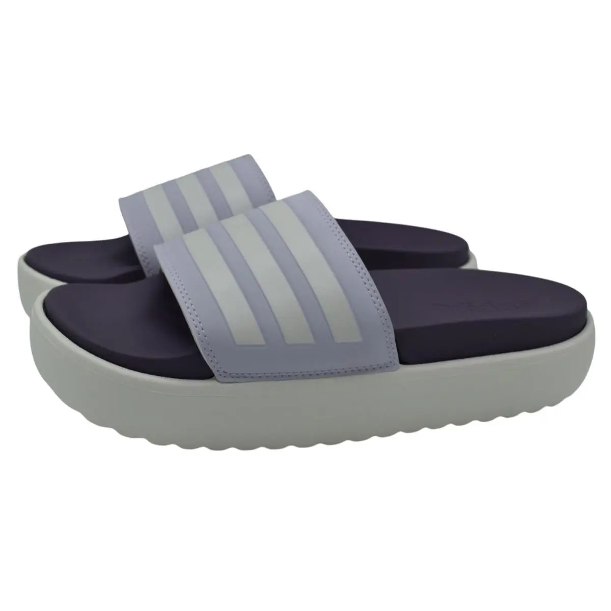 Womens Size 10 Adilette Platform Slide Purple White Sandals Shoes by Adidas