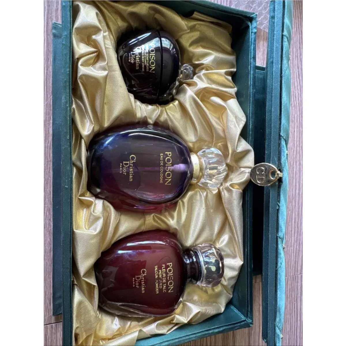 Vtg 1980’s Poison by Christian  3.4 oz / 100 ML Edt Spray Crème Powder Set by Dior