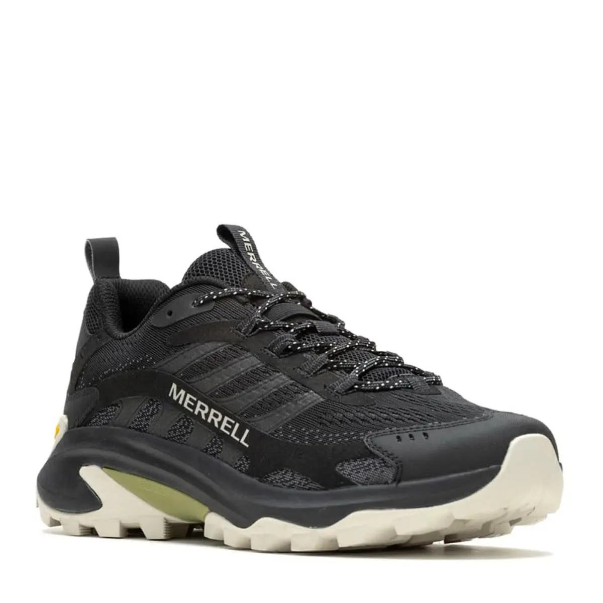 Men`s Merrell Moab Speed 2 Hiking Shoe - Wide Width J037525W Black Fabric-and-s - Black