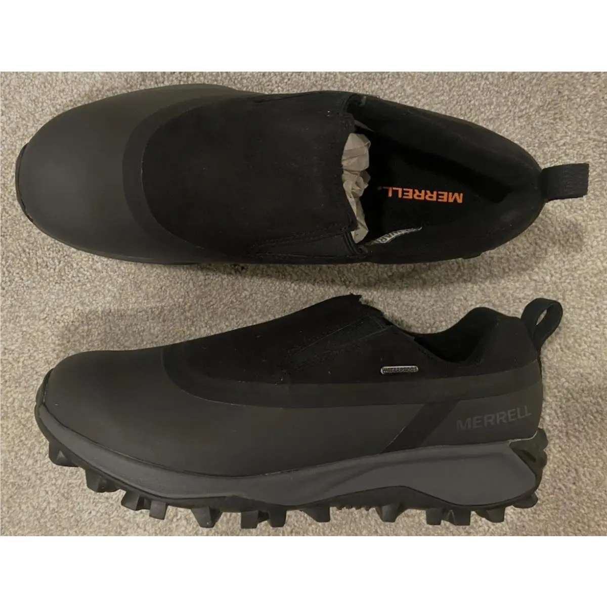 Merrell Men`s Thermo Snowdrift Moc Shell Black Waterproof Insulated Shoe 9.5
