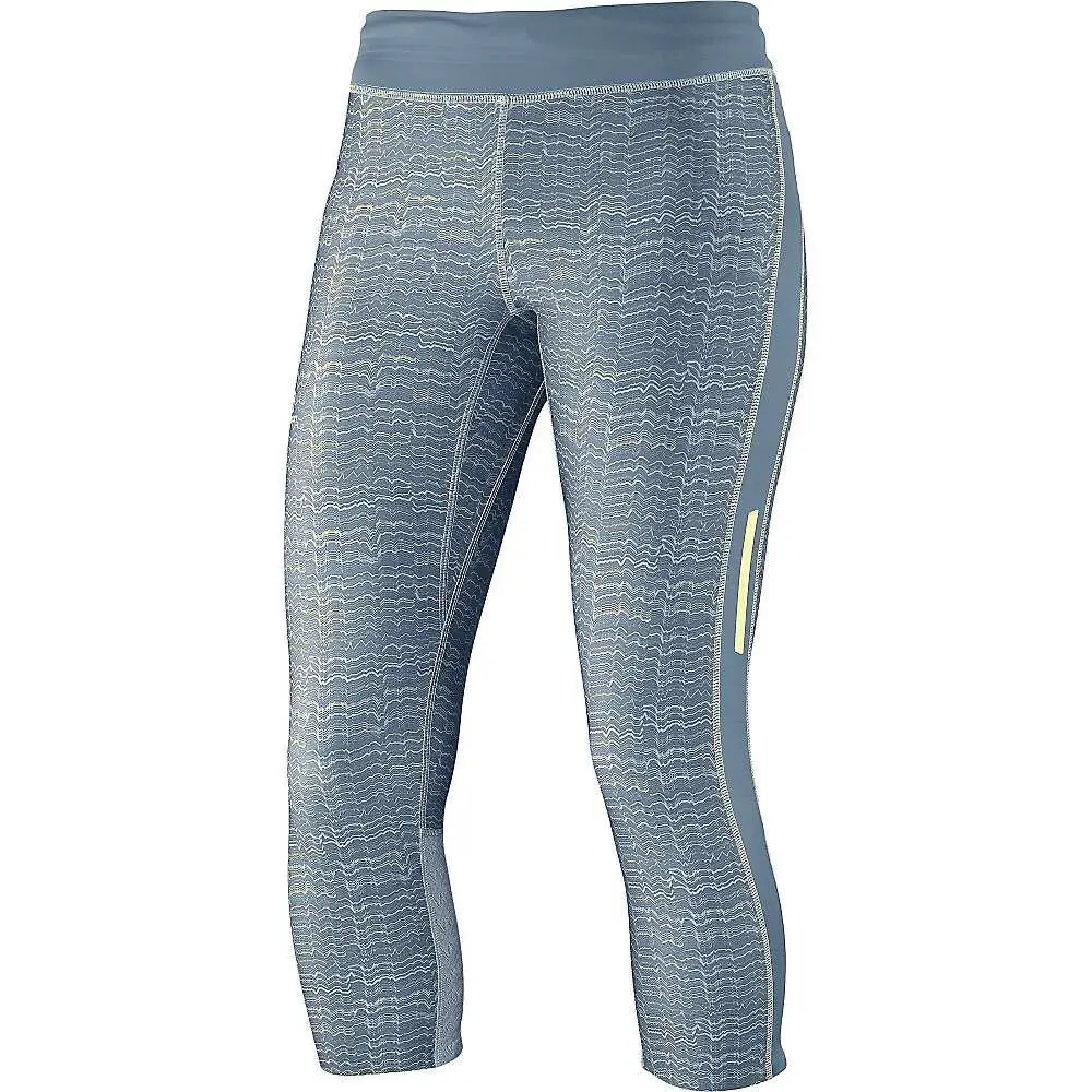 Salomon 237594 Womens Cropped Activewear Leggings Bleu Gris/stone Size X-large