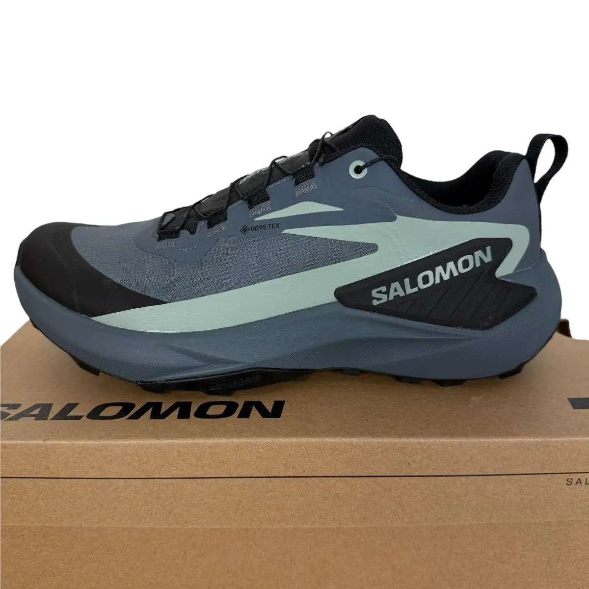 Salomon Genesis Gtx Gore Tex Womens 6.5 Eur 38 Trail Running Shoes Black Green