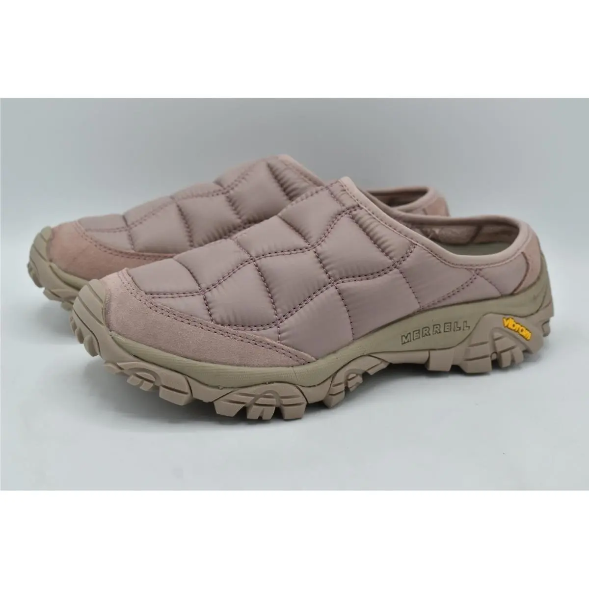Merrell Womens Size 8.5 Moab 2 Adobe Rose Pink Quilted Slip On Mules Clogs Shoes