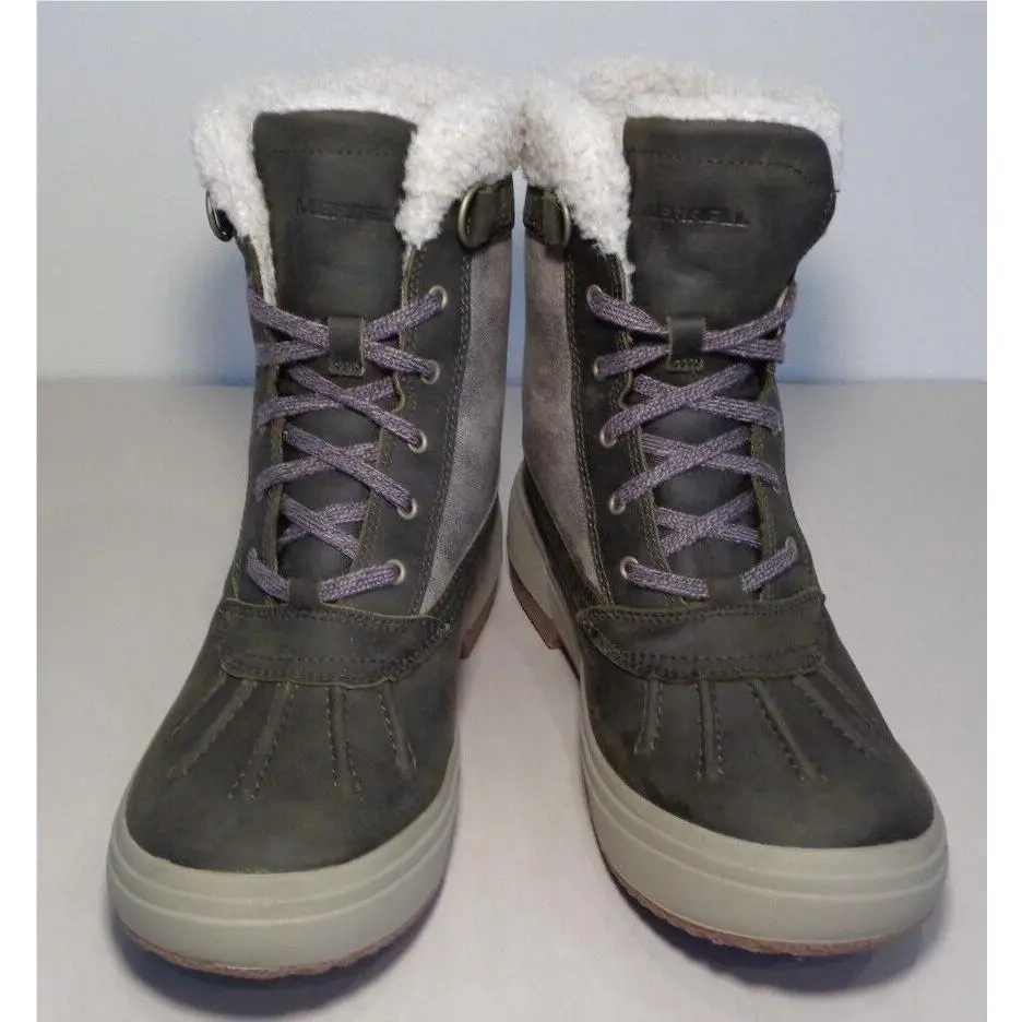 Merrell shoes - Haven Mid Lace Polar Waterproof - Olive (UPC: 194713133459) 9