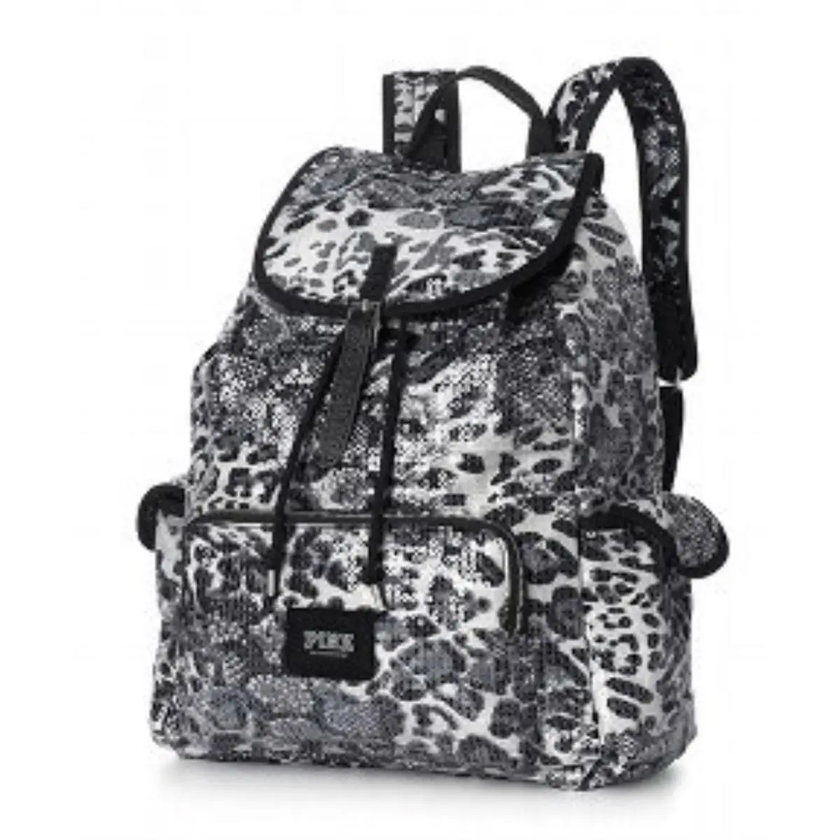 Victoria’s Secret Pink Bling Sequin Canvas Backpack School Travel Bag Tote Rare