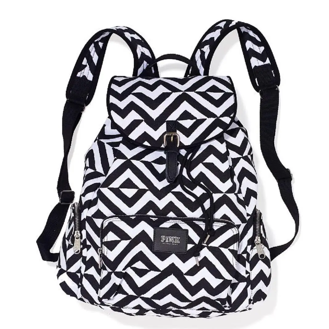 Victoria’s Secret Pink Canvas Backpack School Travel Bag Tote Rare Great Gift