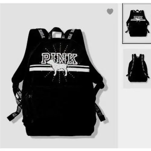 Victoria`s Secret Pink Campus Backpack Laptop Travel Book Bag Tote Rare Gift