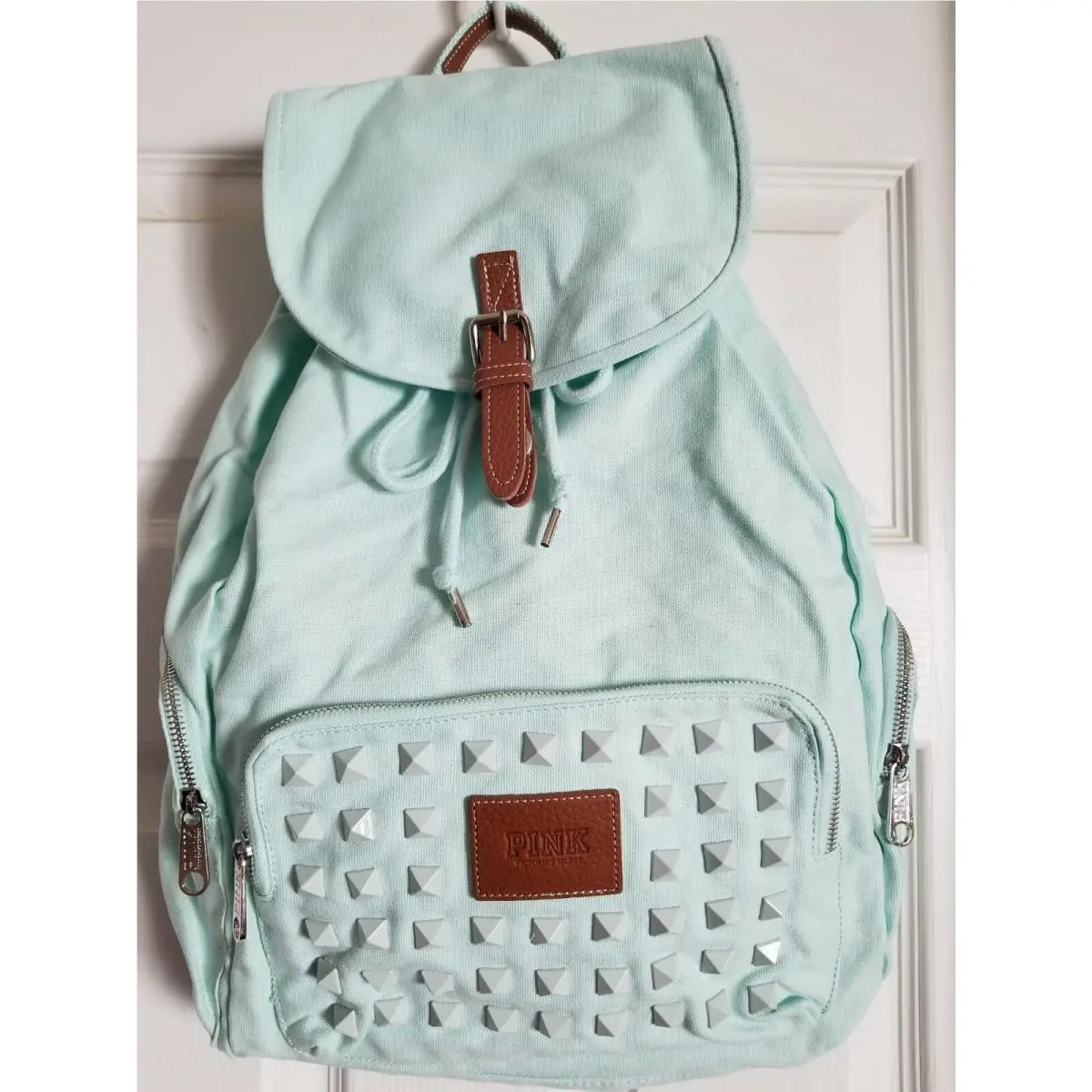 Victoria’s Secret Pink Canvas Backpack School Travel Bag Tote Rare Great Gift