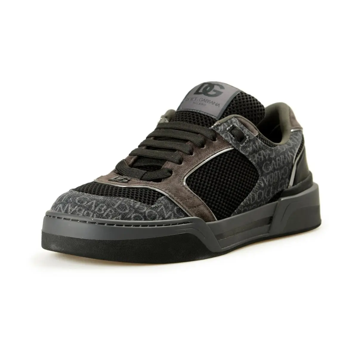 Dolce Gabbana Men`s Logo Print Leather Athletic Sneakers Shoes US 12 IT 45 by Dolce & Gabbana