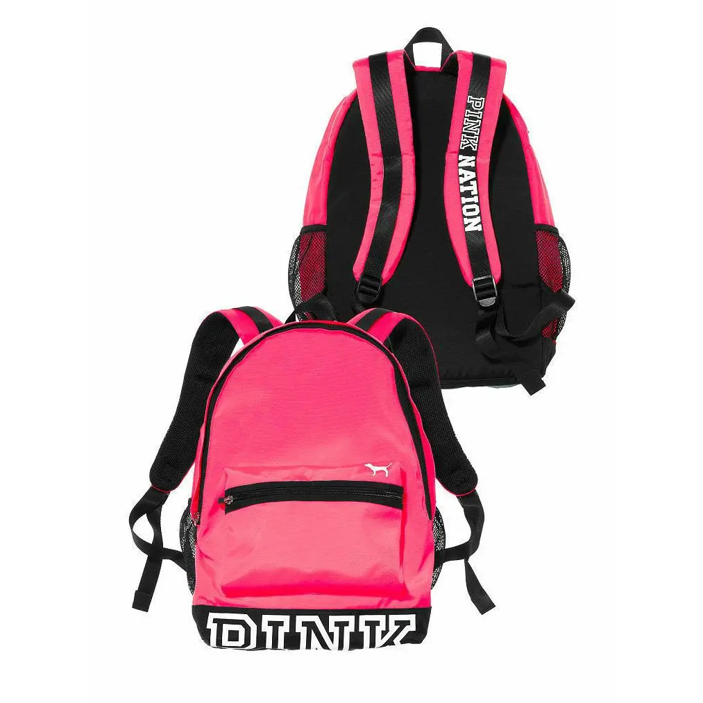 Victoria`s Secret Pink Nation Campus Backpack Laptop Travel Book Bag Tote Rare