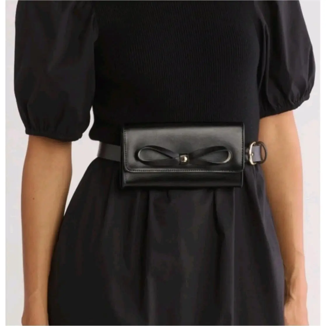 Black Bow Belt Bag Adjustable Leather L/xl New Coquette Feminine by Kate Spade