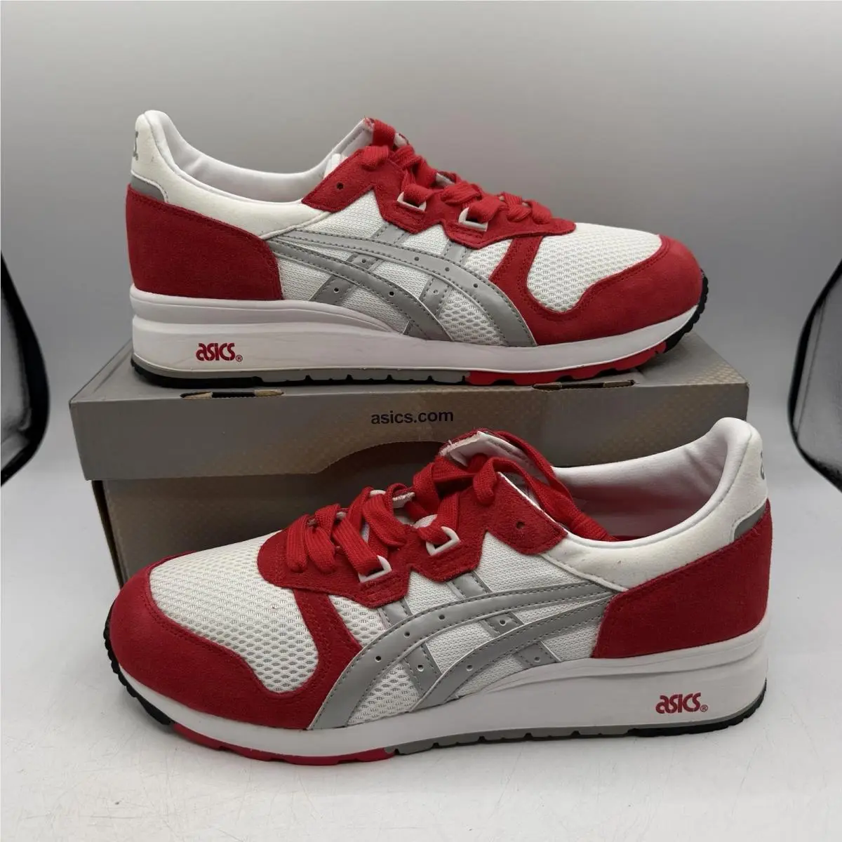 Asics Gel Epirus Shoes Mens Sz 10.5 White/light Grey/red Sneakers H413N 0113