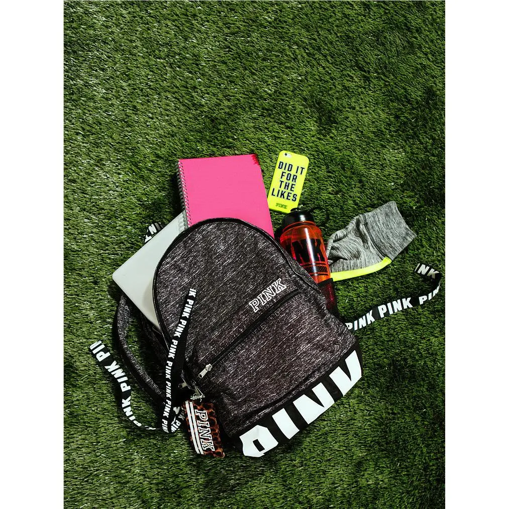 Victoria`s Secret Pink Campus Backpack Laptop Travel Book Bag Tote Rare Gift by Victoria's Secret