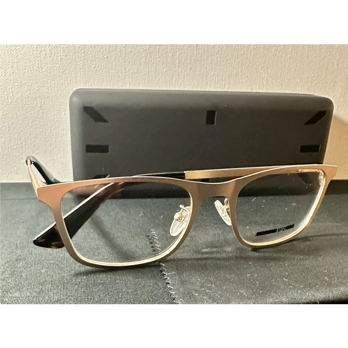 Alexander Mcqueen Mcq Eyeglasses Frame Case Model MQ0243OP 002 Matte Gold