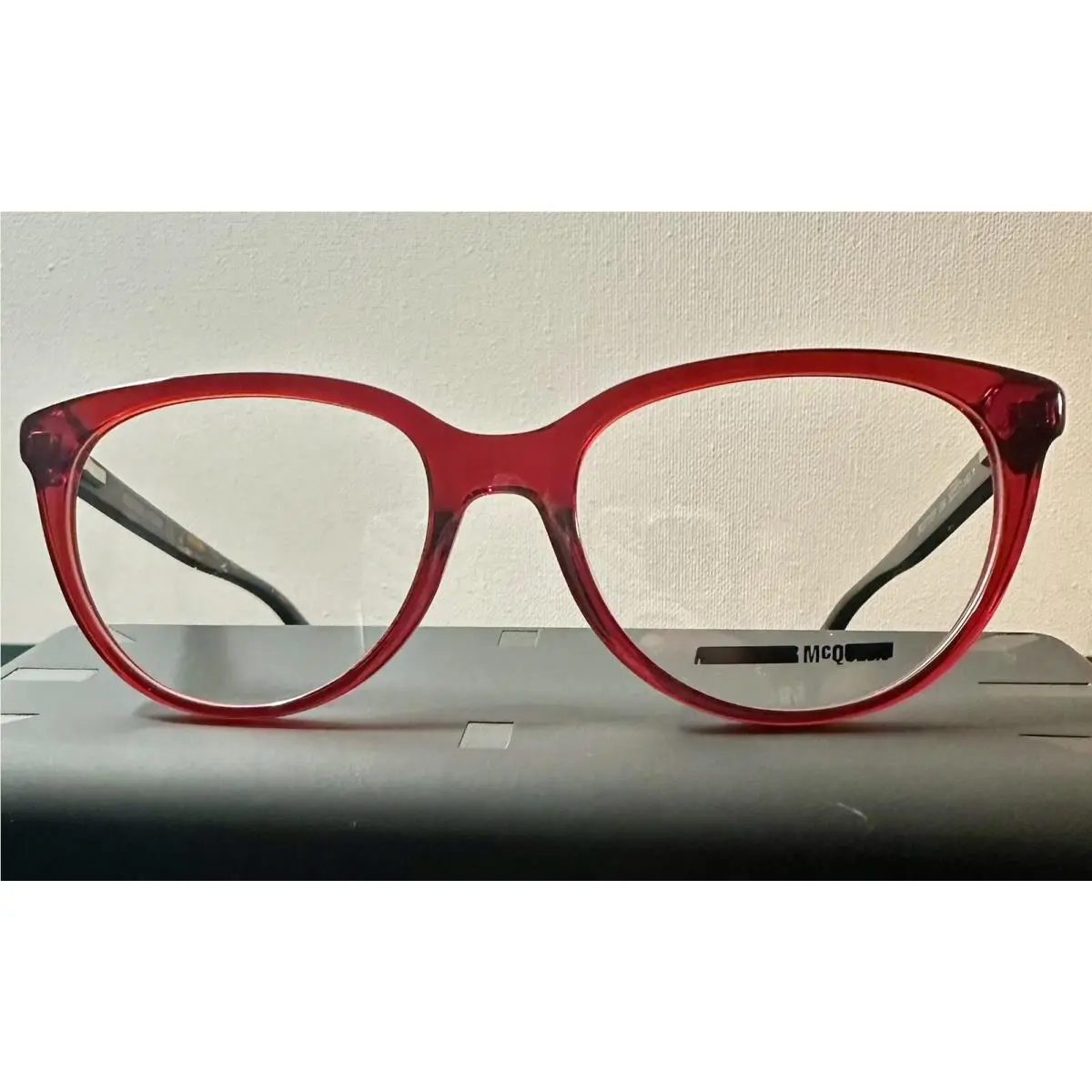 Alexander Mcqueen Mcq Women Eyeglasses Case Model MQ0115OP 004 Transparent Red