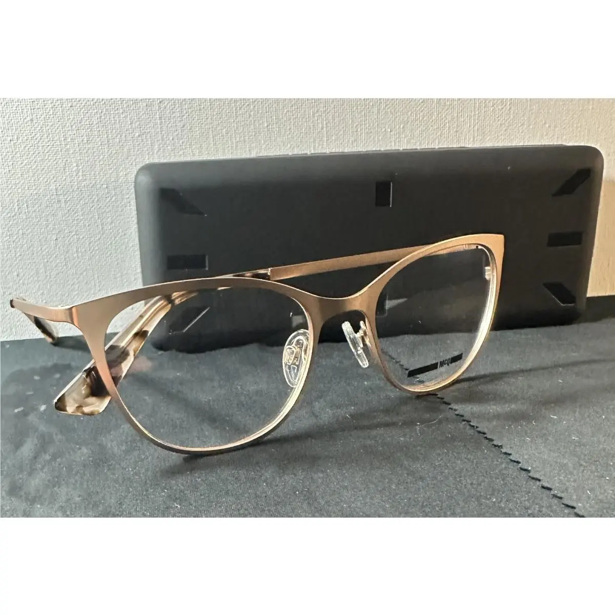 Alexander Mcqueen Mcq Eyeglasses Case Model MQ0295OP 003 Matte Gold