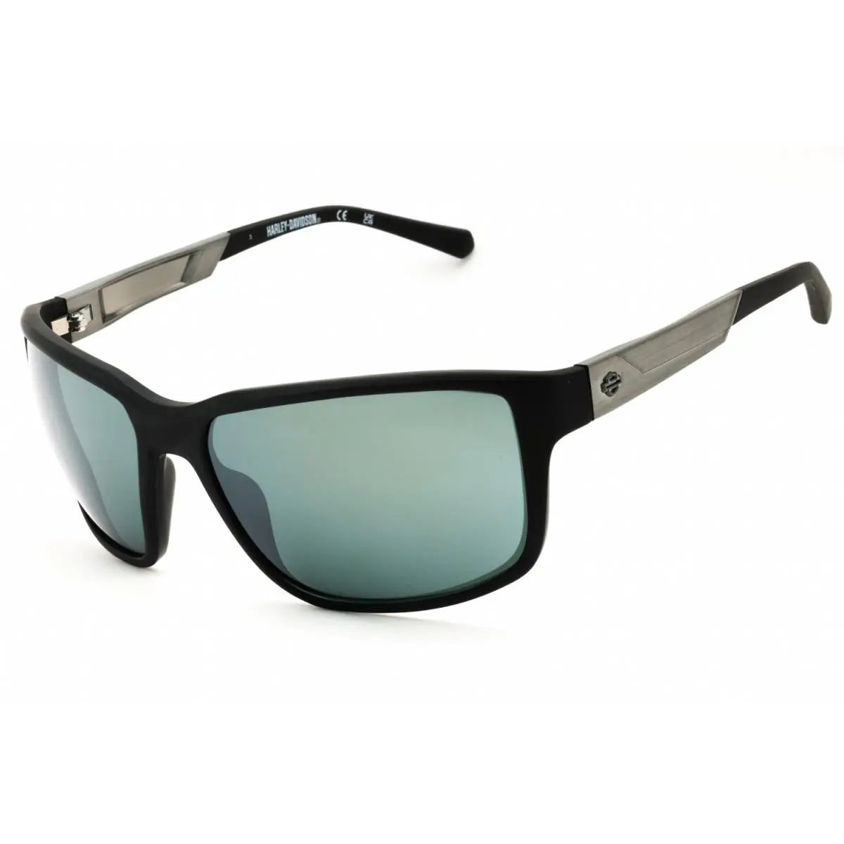 HD00026 02Q Matte Black/green Mirror 61-16-125 Sunglasses by Harley Davidson
