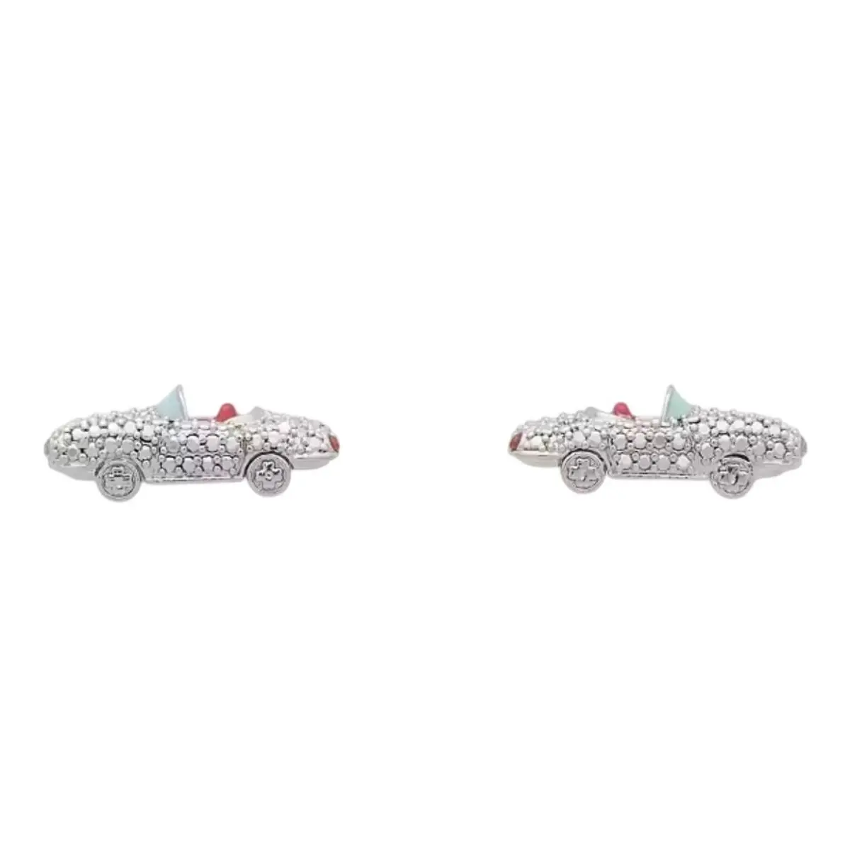 York Minute Car Stud Earrings KJ426 CZ Enamel Nyc Preppy by Kate Spade