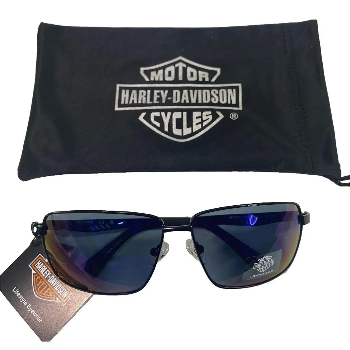 HD0665S Mens Geo Sport Black Metal Sunglasses Uva Uvb-new by Harley Davidson