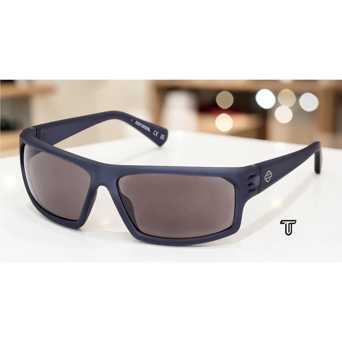 HD0983X 91D Matte Blue Smoke Polarized 64 mm Men`s Sunglasses by Harley Davidson
