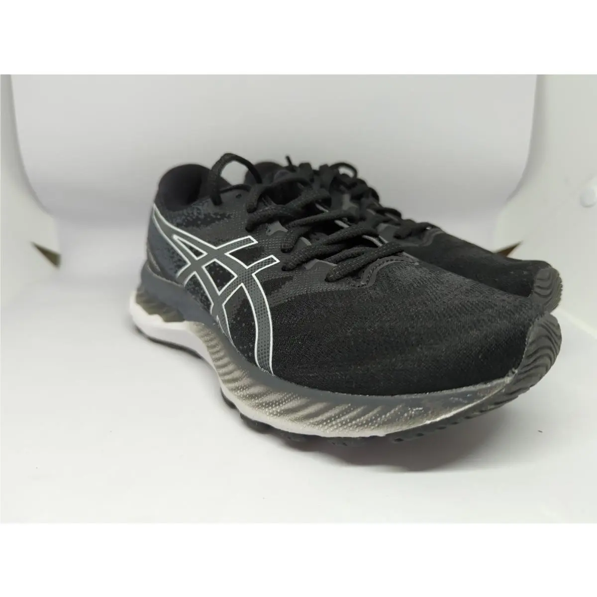 Asics Gel Nimbus 23 Shoes Womens Sz 5.5 D Wide Black White 1012A884-001 Nwob