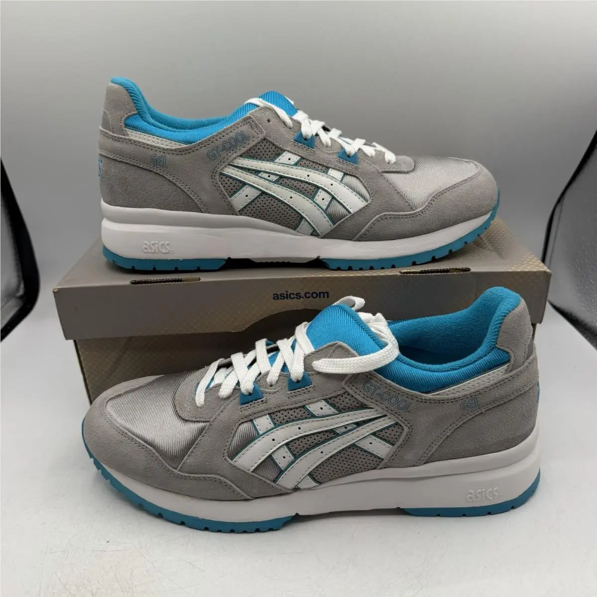 Asics Gt-cool Running Shoes Mens Sz 10 Gray/light Grey/blue Sneakers H402N 1301