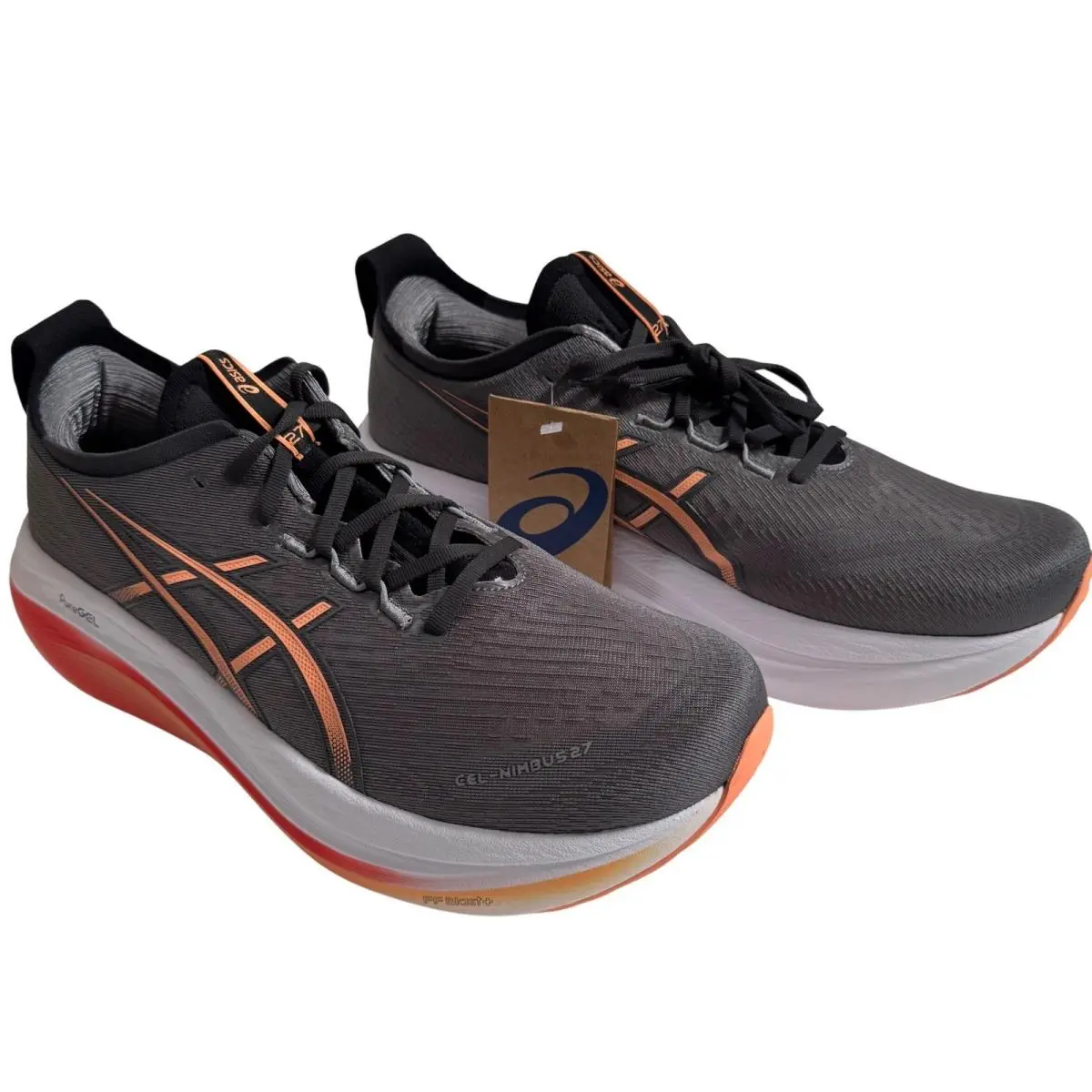 Asics Gel-nimbus 27 Men`s Running Shoes Carbon Mojave 1011B958-021 Size 12