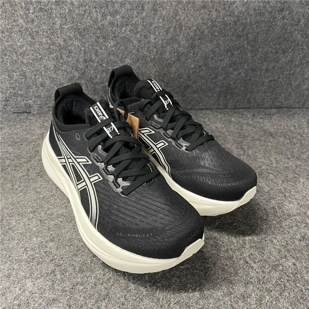 Asics Gel-nimbus 27 Running Shoes Women`s Size 7 Black/lake Grey