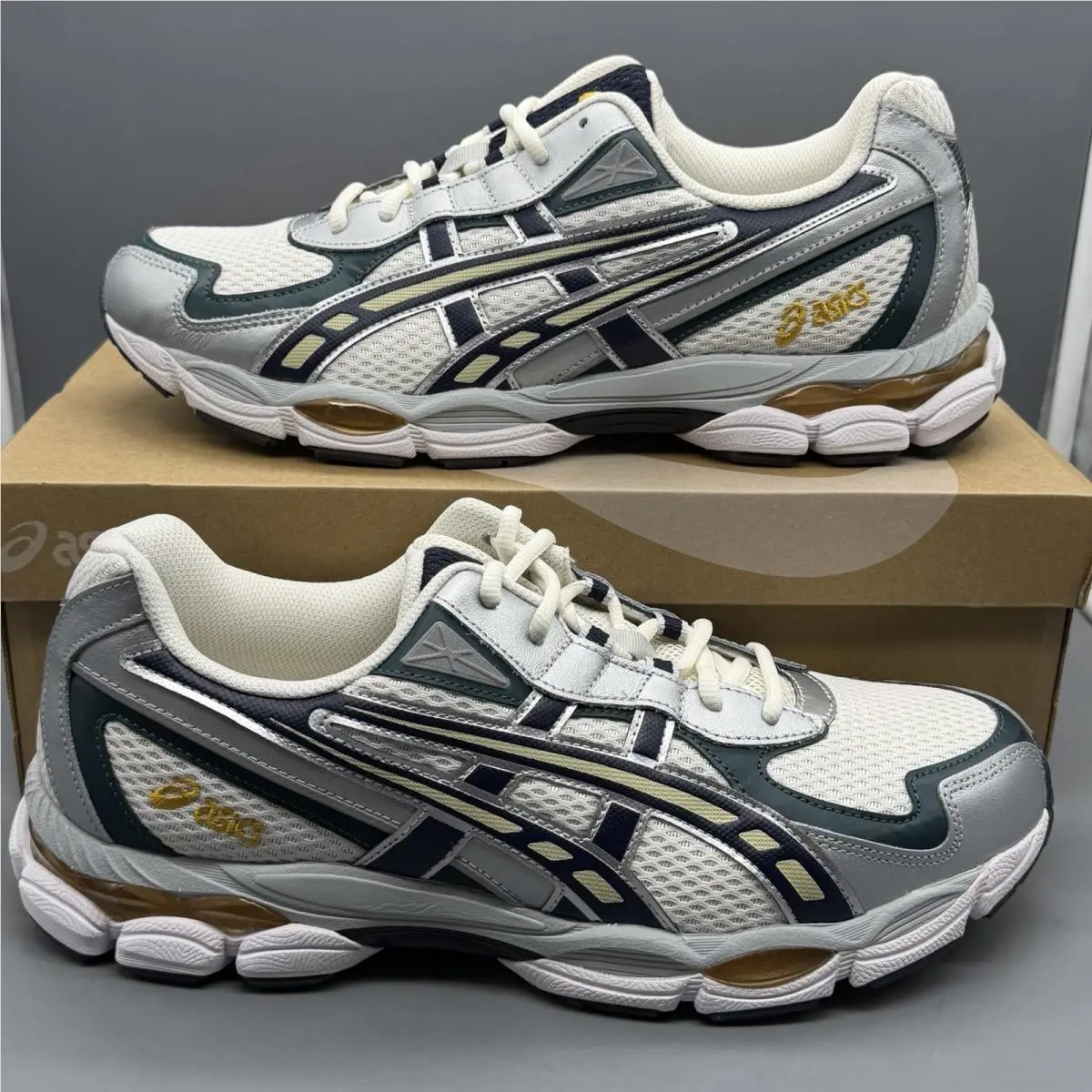 Asics Gel-nyc 2055 Men’s 11.5 Casual Athletic Running Gym Shoes ‘cream/midnight’
