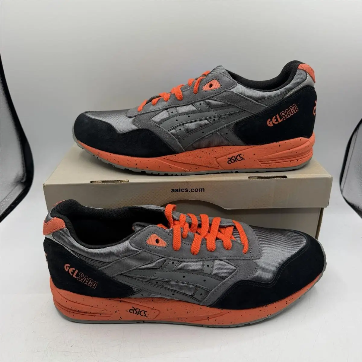 Asics Gel Saga Shoes Mens Sz 11 Grey/orange/black Athletic Sneakers H137K-1105