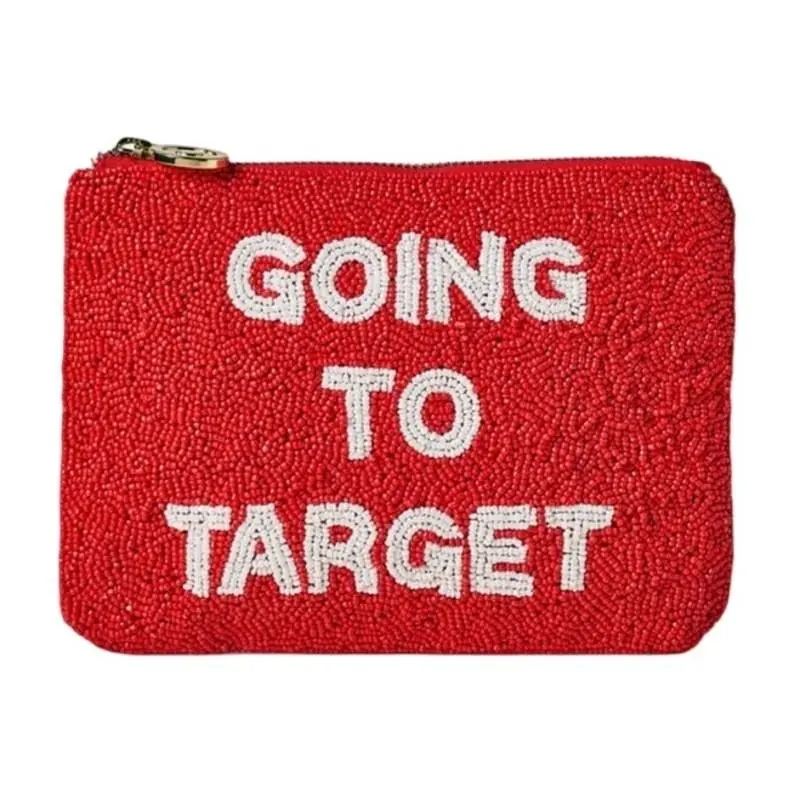 x Target Beaded Clutch Red Going To Target Bag Rare Y2K Chic by Kate Spade