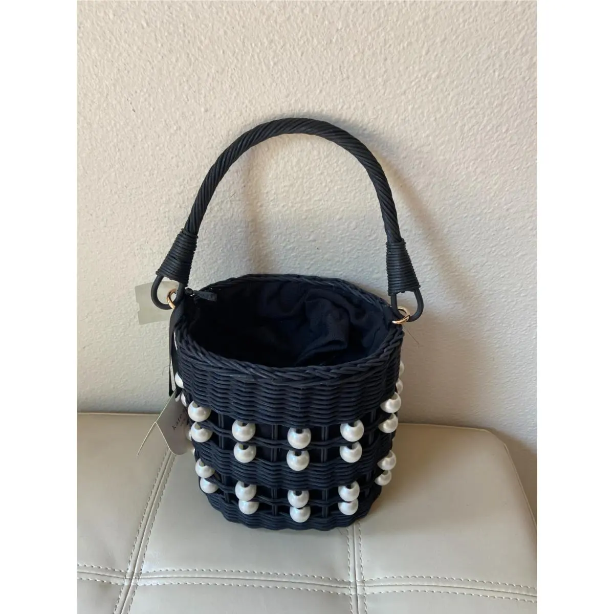 Basket Bucket Bag Pearl Embellished Black by Kate Spade