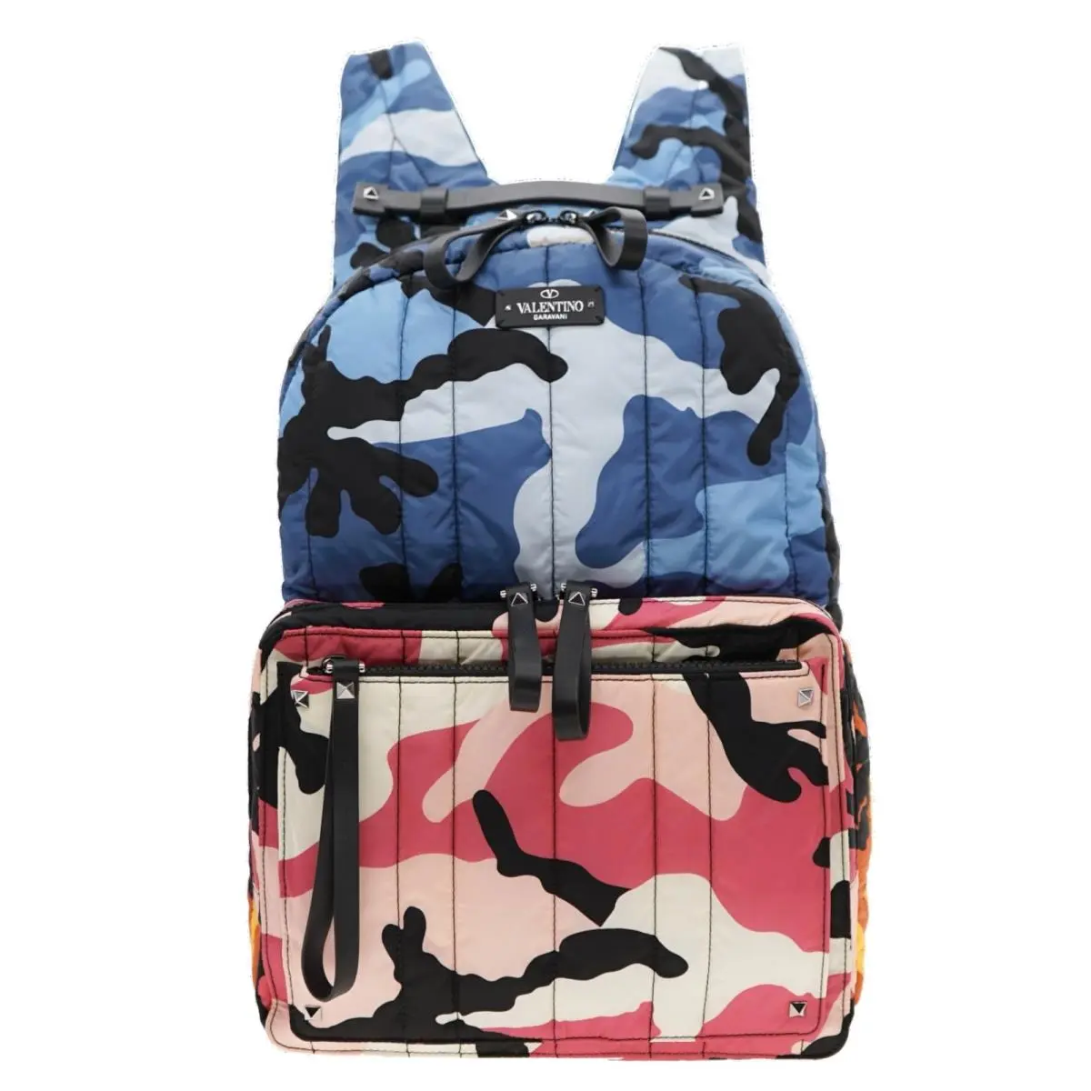 Garavani Quilted Backpack Camouflage Multicolor Nylon by Valentino