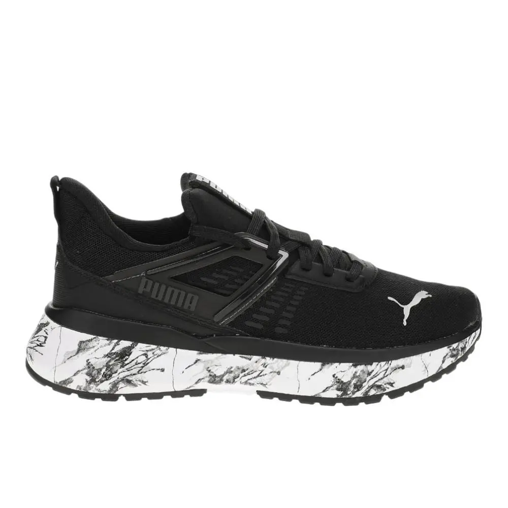 Outpace Marble Lace Up Womens Black Sneakers Casual Shoes 40664001 by Puma