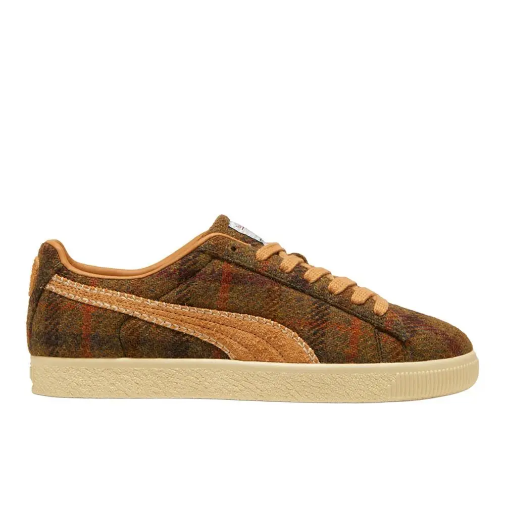 Puma Clyde Harris Tweed Lace Up Mens Beige Sneakers Casual Shoes 39851202
