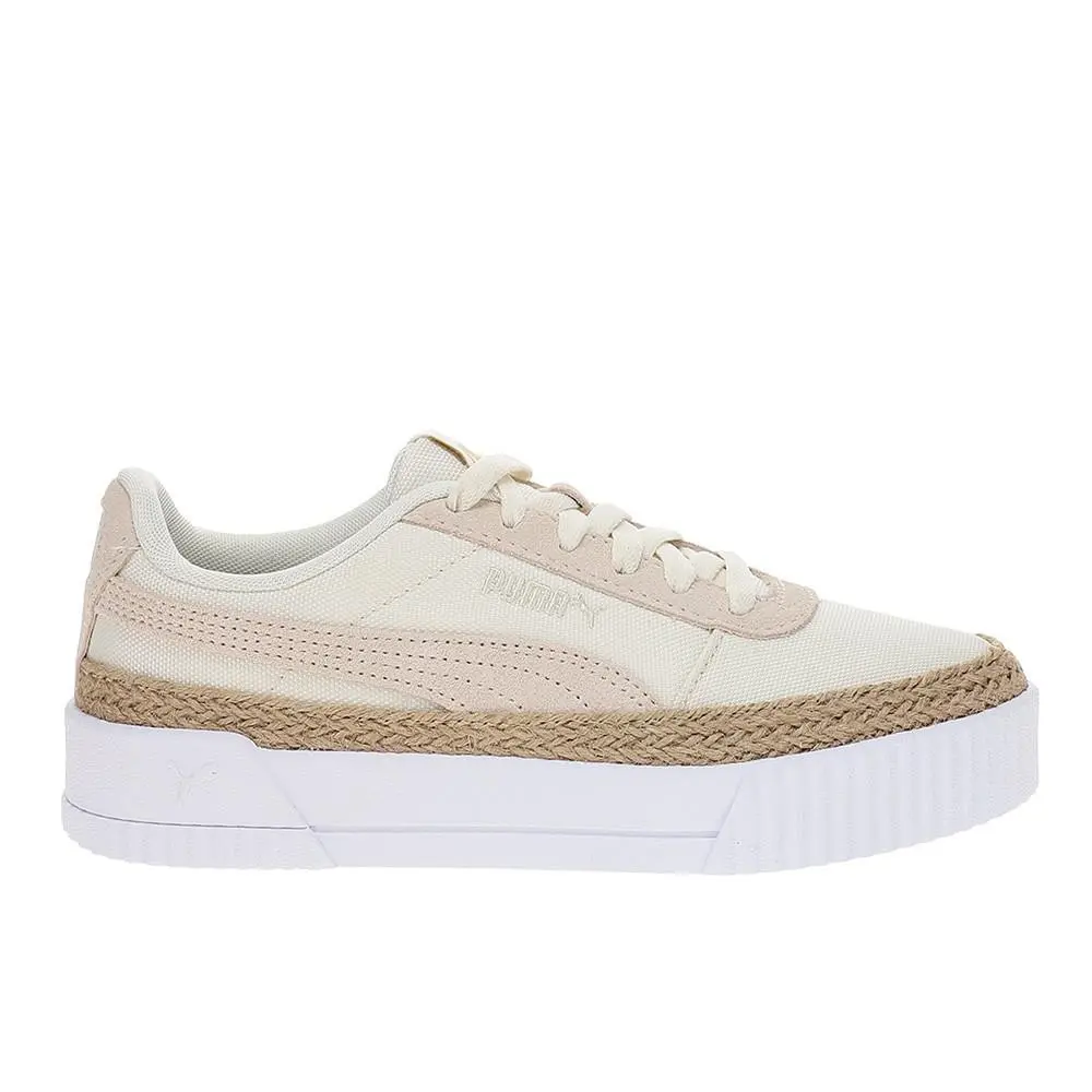 Puma Carina Cv Espadrille Platform Womens Off White Sneakers Casual Shoes 38132