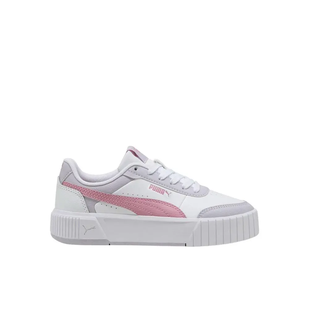 Puma Carina Mia Lace Up Youth Girls Purple White Sneakers Casual Shoes 4037460