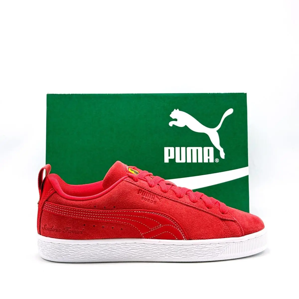 Men  Scuderia Ferrari Suede OG Rosso Corsa Red / White 309428 02 by Puma