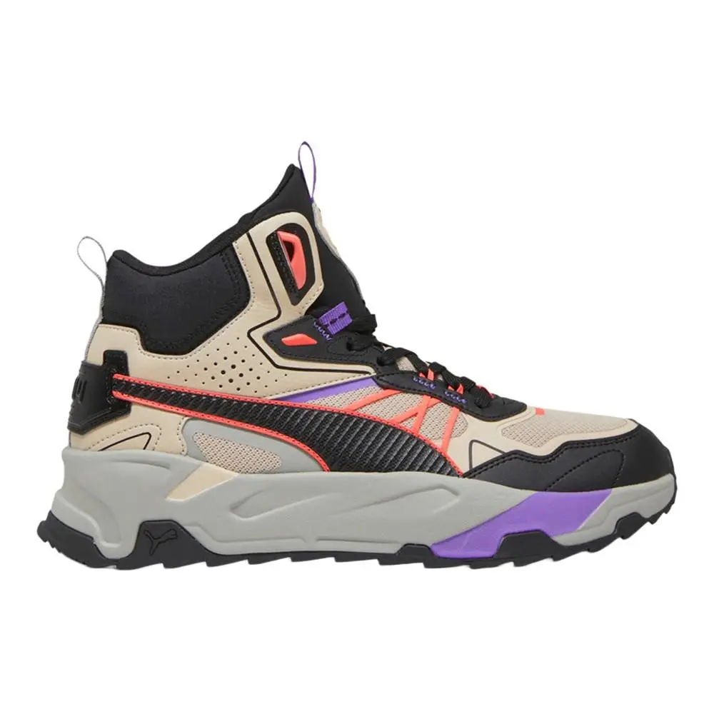 Puma Trinity Mid Hybrid Lace Up Mens Beige Grey Sneakers Casual Shoes 39232703