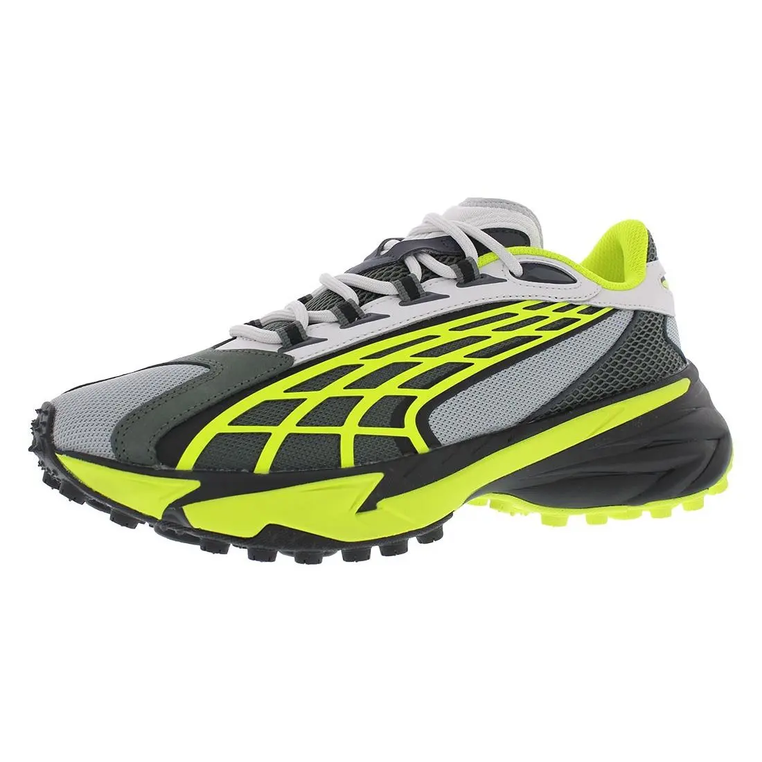 Puma shoes - Feather Grey/Electric Lime/Puma Black, Main: Grey 3