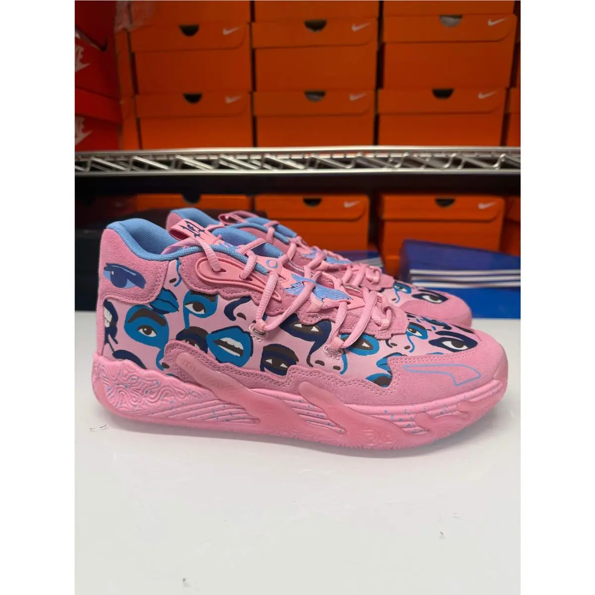 Puma Men`s Lamelo Ball MB.03 Kid Super Shoes Pink Blue 379328-01