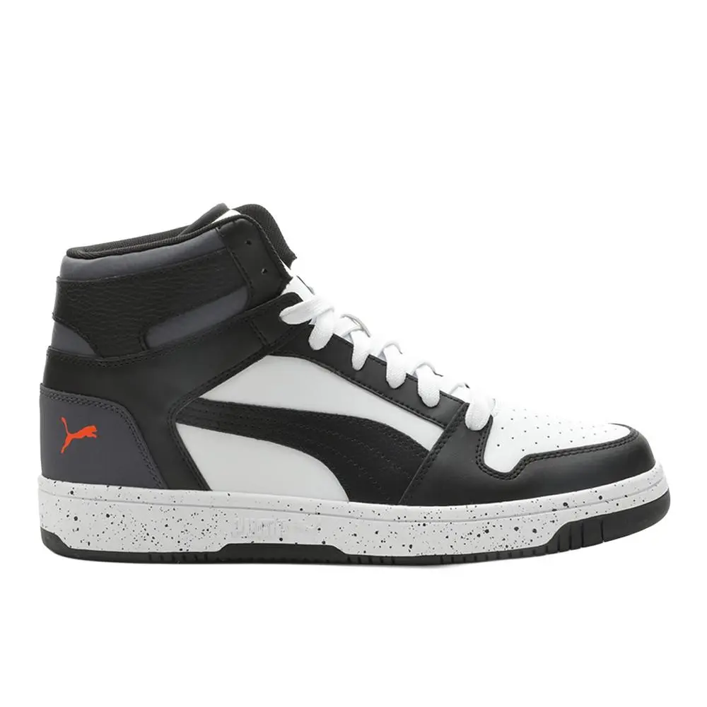 Rebound Layup Speckle High Top Mens Black Sneakers Casual Shoes 38322204 by Puma