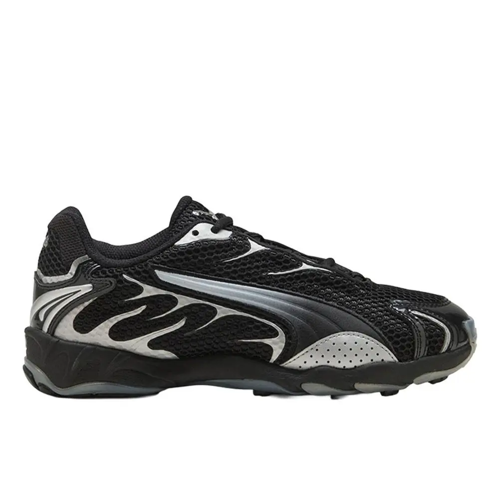 Puma Inhale Metallic Lace Up Womens Black Silver Sneakers Casual Shoes 4064750
