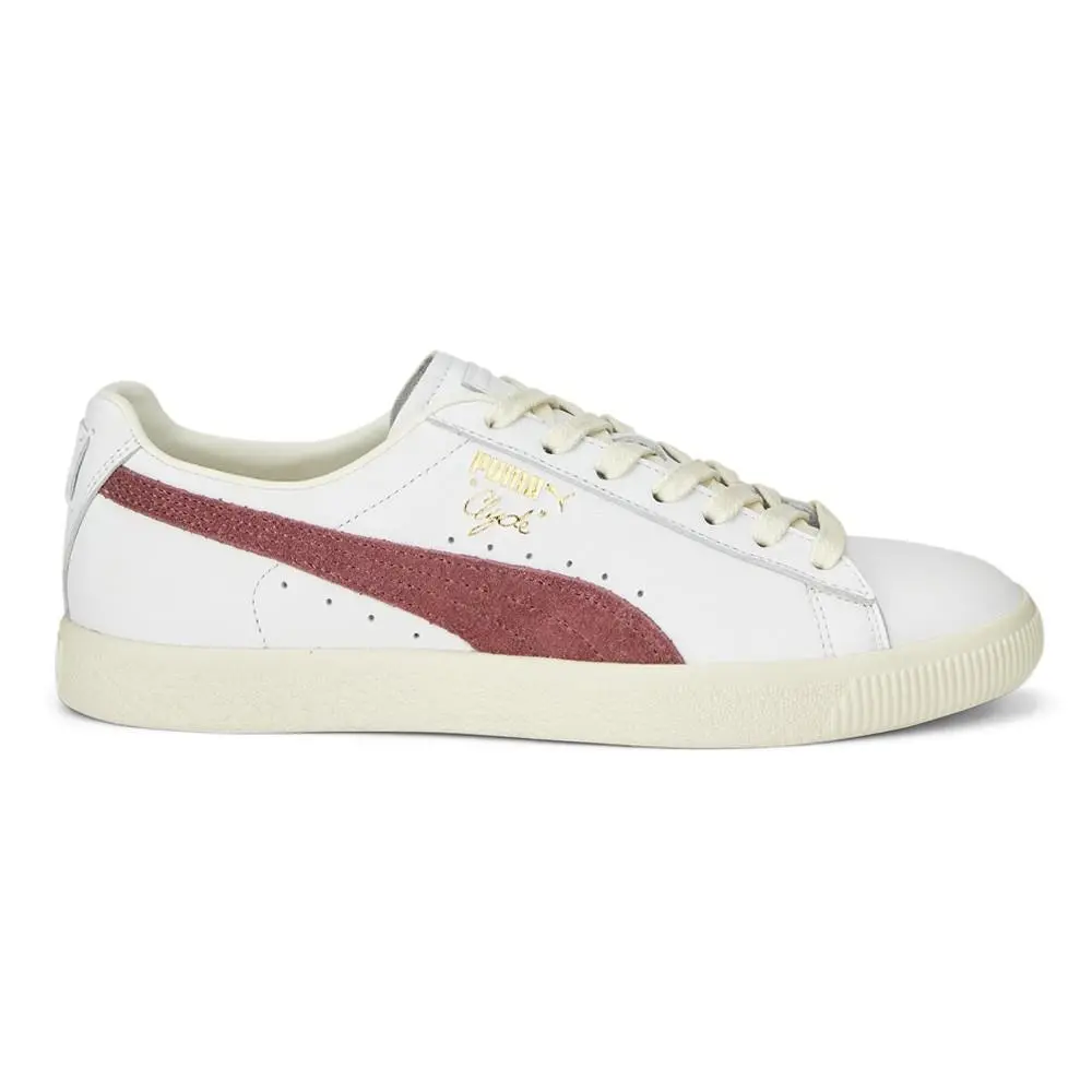Puma Clyde Base Lace Up Mens White Sneakers Casual Shoes 39009103 - White