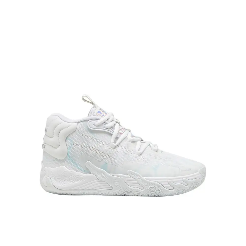 Puma Mb.03 Iridescent Basketball Youth Boys White Sneakers Athletic Shoes 37993