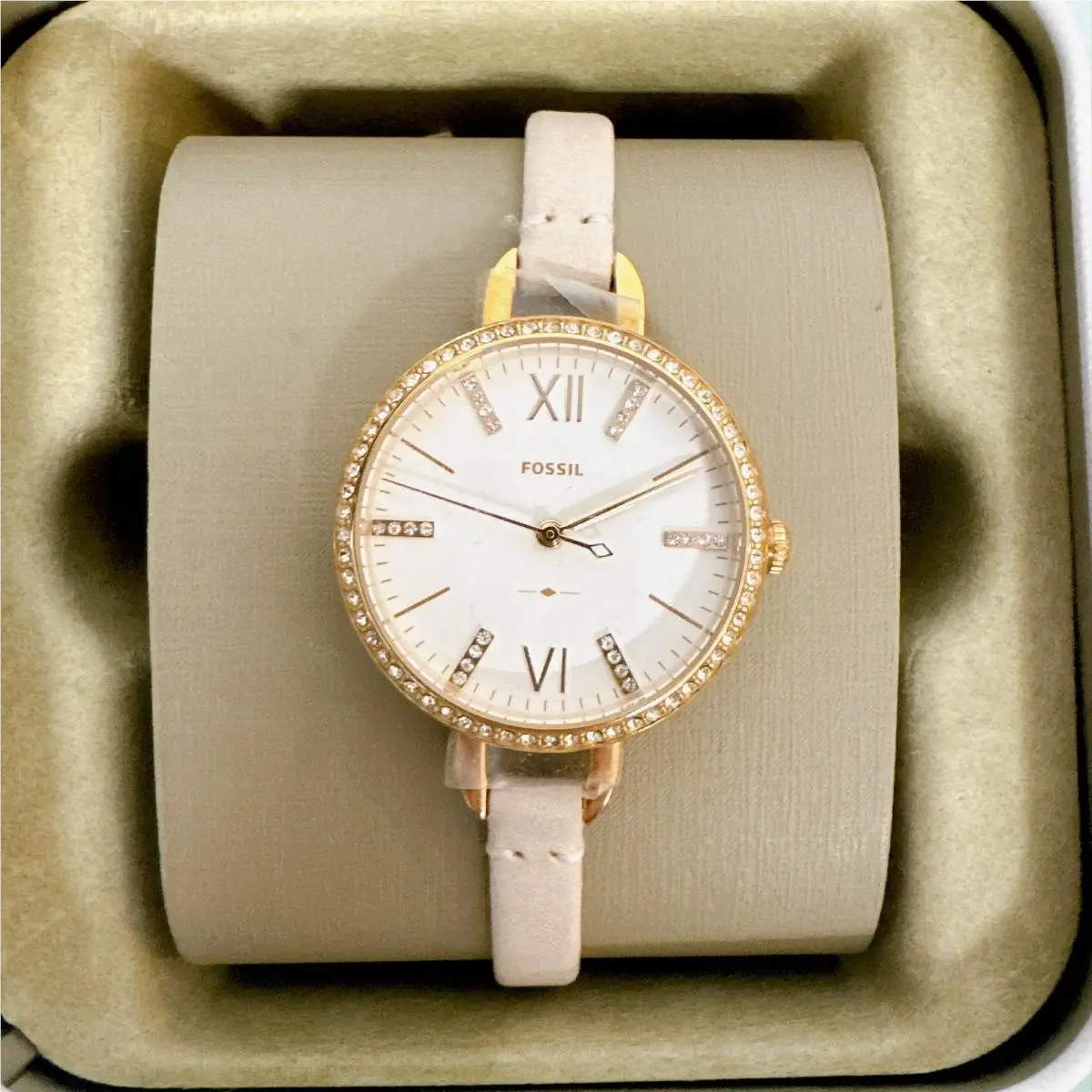 ES4402 Annette Crystal Blush Leather Watch by Fossil