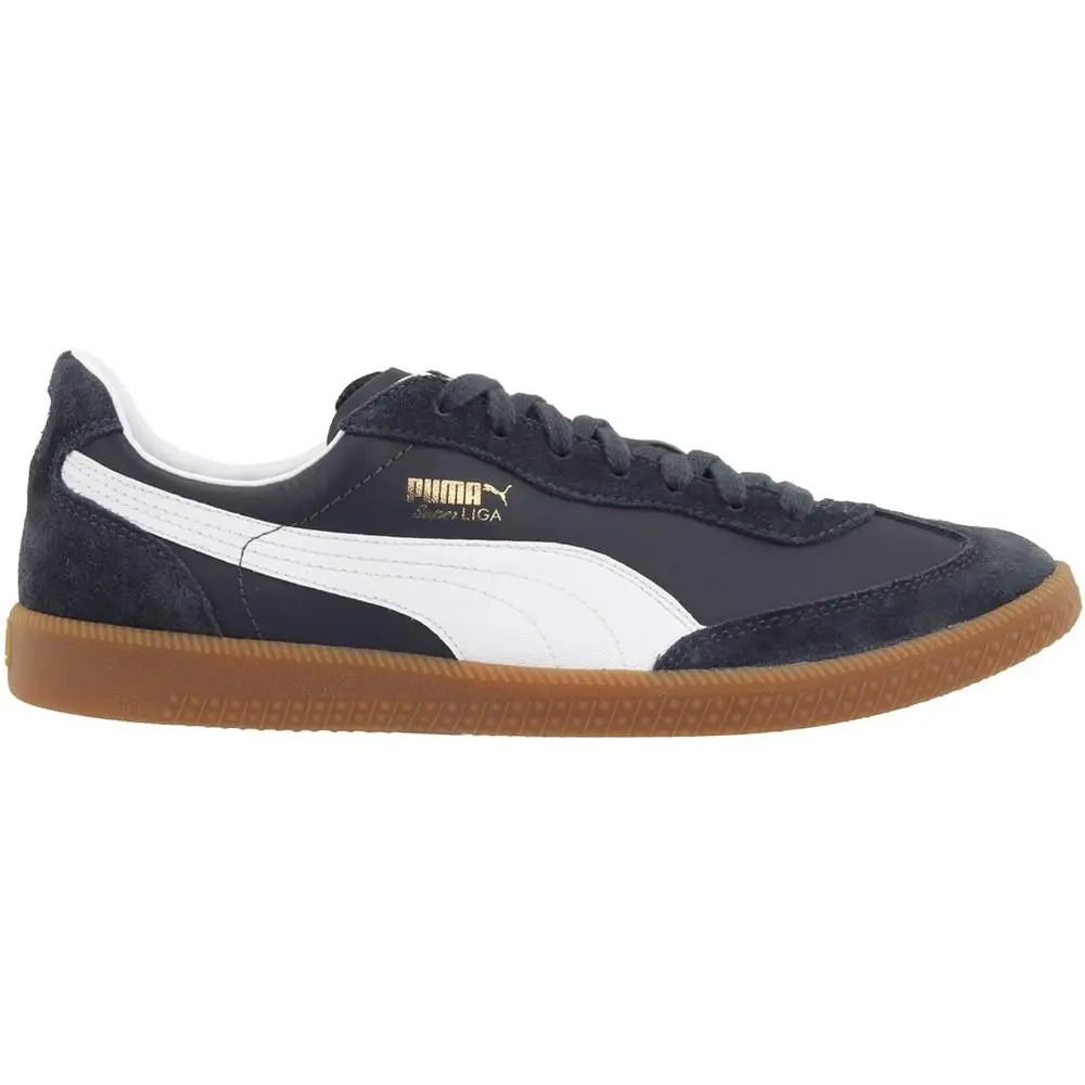 Puma Super Liga Og Retro Lace Up Mens Blue Sneakers Casual Shoes 356999-09