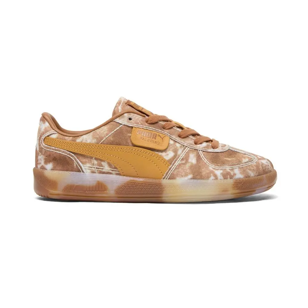 Puma Palermo Faded Denim Lace Up Womens Orange Sneakers Casual Shoes 40191901