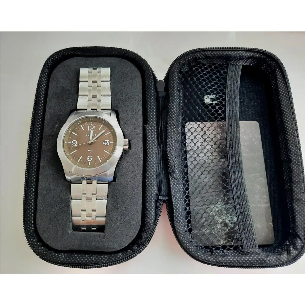 Marauder Light Brown 43 mm Japan Quartz Date w Stainless Steel Bracelet by Axwell